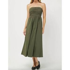 NEW NEEDII crisp midi dress in olive green